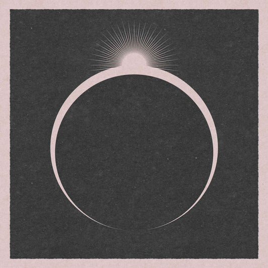 A minimalist poster with a motif of a sunrise over the Earth in space
