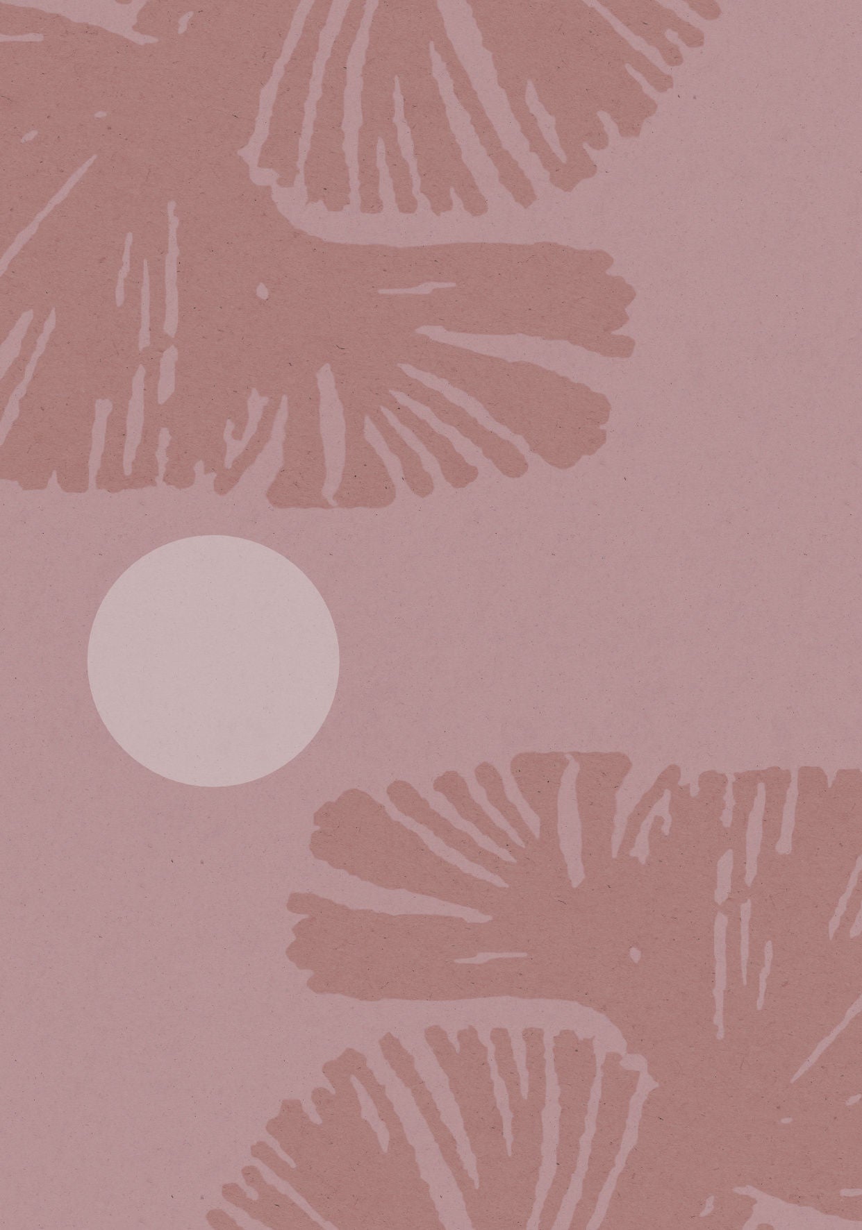 A boho style poster in burgundy color shades and leaf motif
