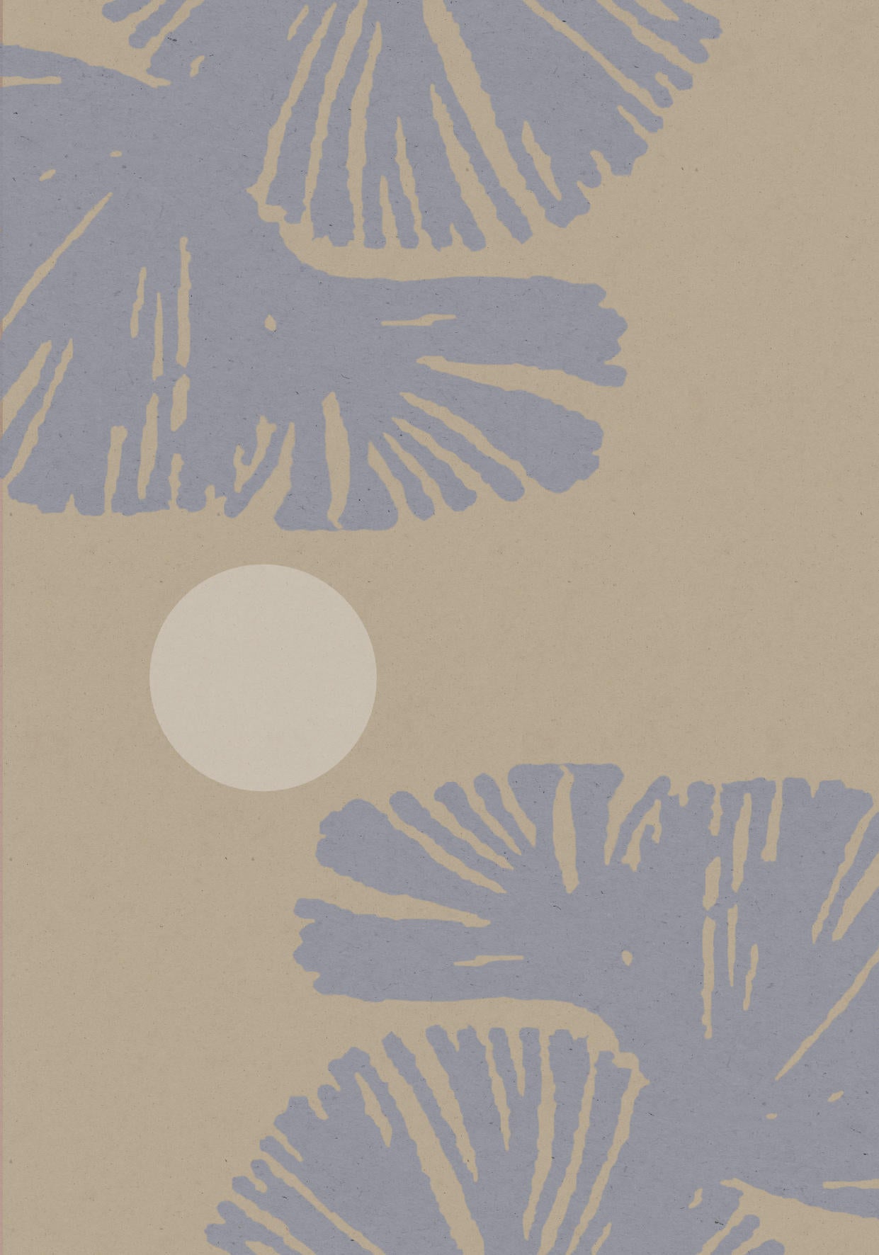A boho style poster in green color shades and leaf motif