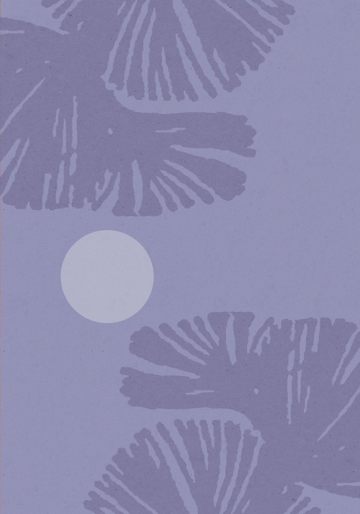 A boho style poster in purple color shades and leaf motif