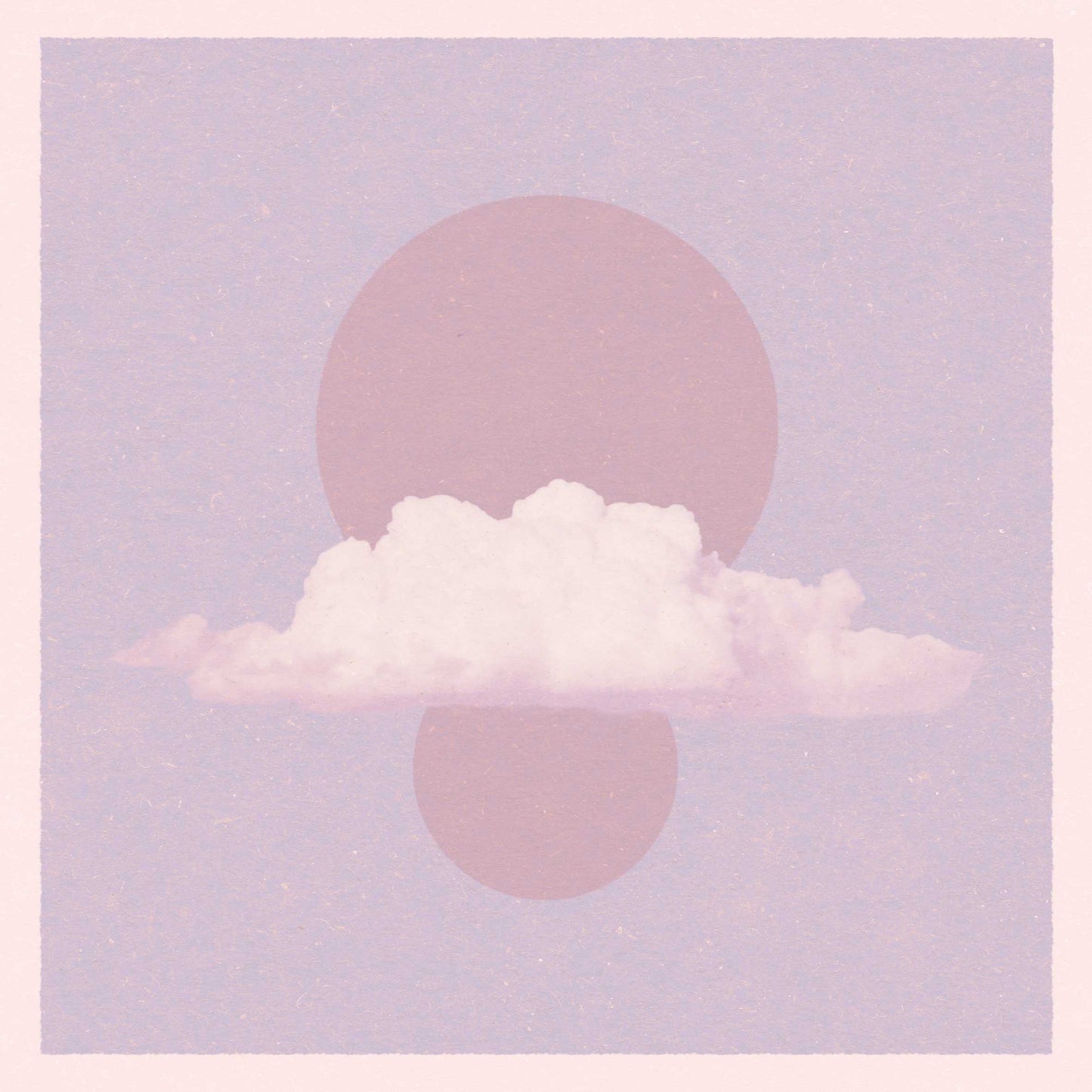 Minimalist poster with a cloud and circular motifs