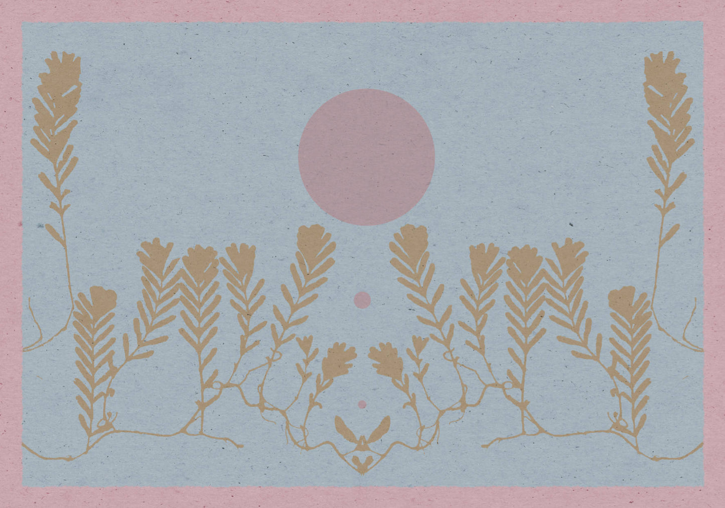 Boho art poster with an illustration of a botanical motif