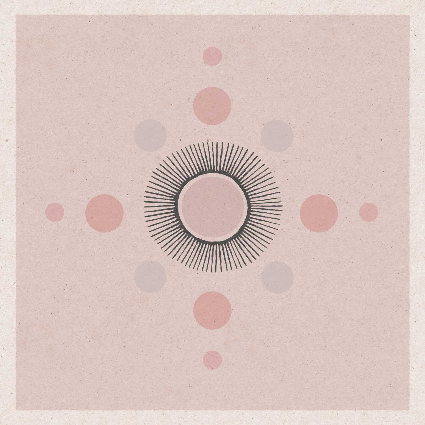 Boho style poster with a minimalist illustration of a sun