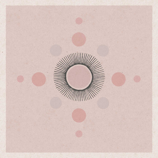 Boho style poster with a minimalist illustration of a sun