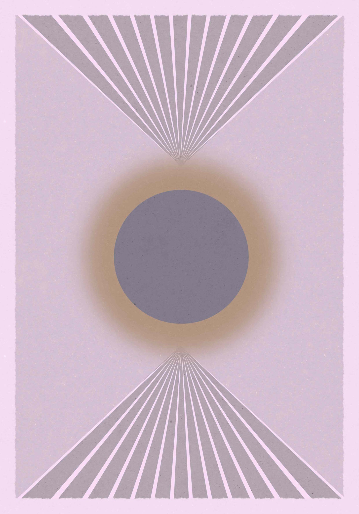 Modern abstract art poster in shades of pink, mustard, and gray