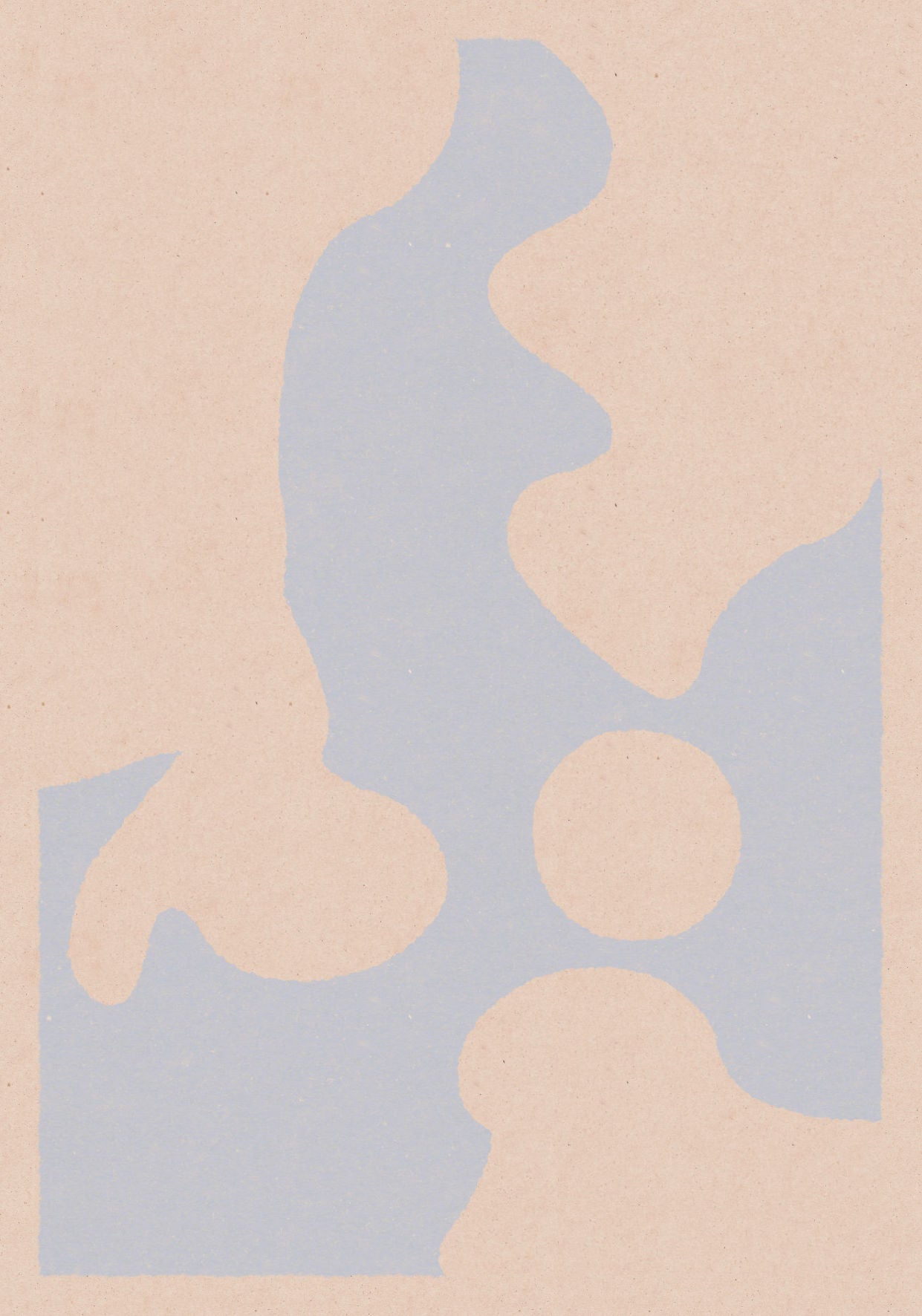 Abstract minimalist poster in shades of cream and warm gray