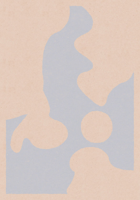 Abstract minimalist poster in shades of cream and warm gray