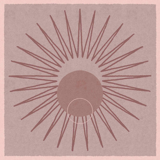 Boho poster with a shining sun motif