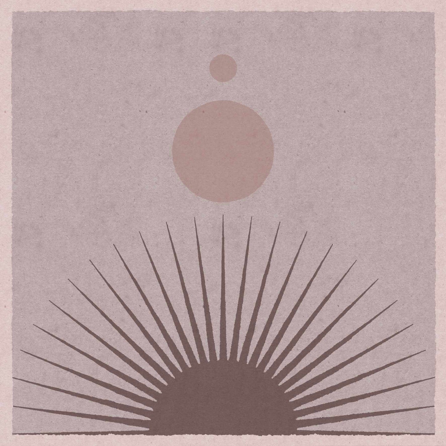 Boho poster with an illustration of a rising sun motif