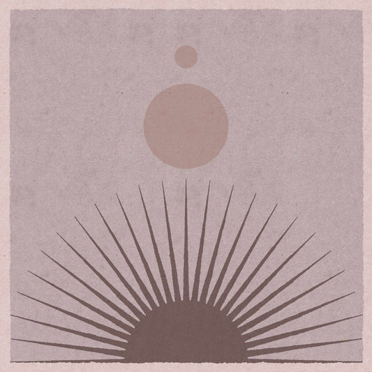 Boho poster with an illustration of a rising sun motif