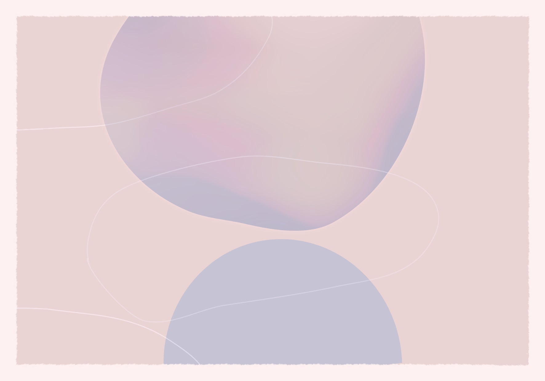 Modern abstract poster with round shapes in pink, blue and beige colors